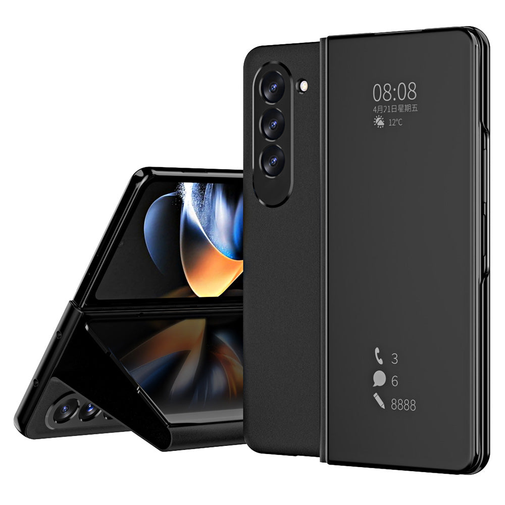 For Samsung Galaxy Z Fold5 5G Mirror Surface Phone Case PU Leather Stand Electroplating Cover For Samsung Galaxy Z Fold5 5G Mirror Surface Phone Case PU Leather Stand Electroplating Cover